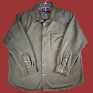 Duluth Trading Co. Fleece Shirt Jac 2XL Green Windproof Lined Button Front Work